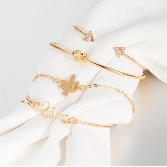 🎉HP🎉Boutique Four Gold Bracelets Stacking Set - Picture 2 of 3